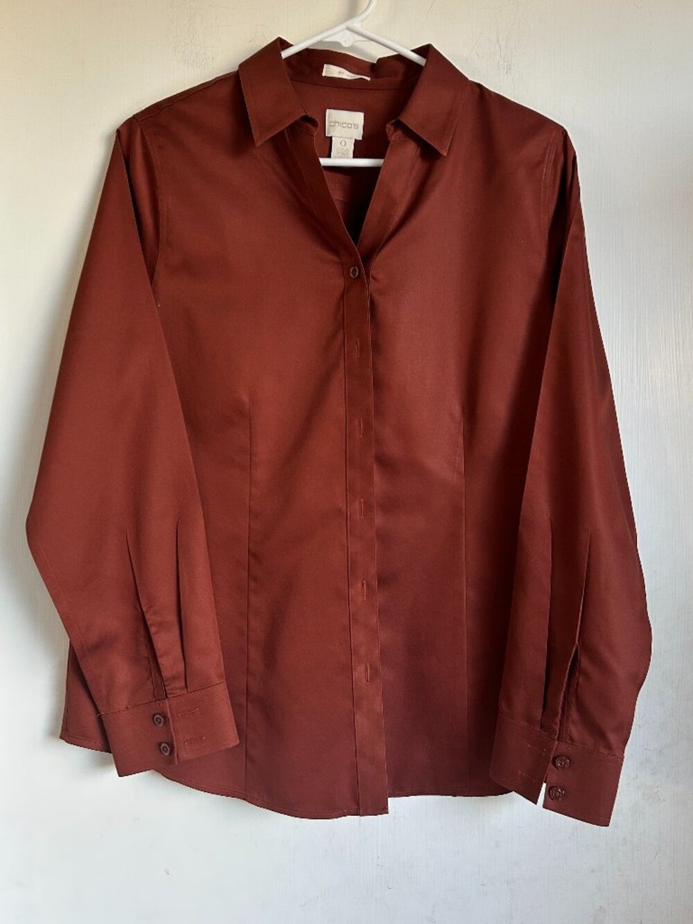 Chicos - Women's Button Down Burnt Orange (no iron)